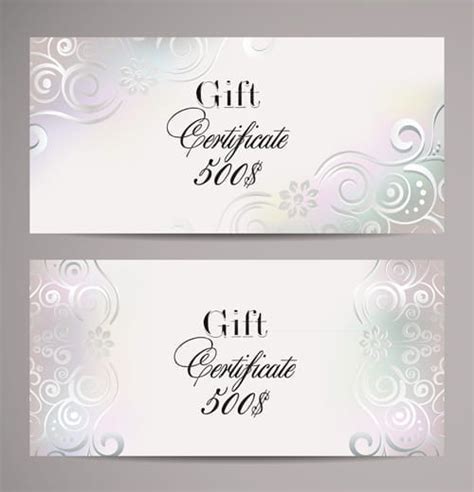 Ornate Gift Certificates Template Vectors Eps UIDownload