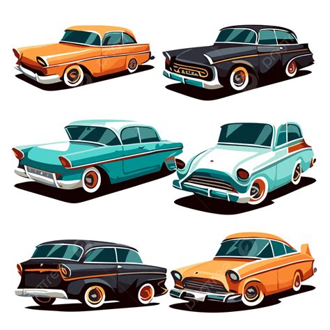 Coches Antiguos Vector Png Pegatina Clipart Retro Coches Americanos