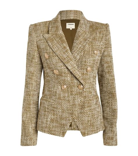 Womens L Agence Multi Herringbone Double Breasted Marie Blazer Harrods Countrycode