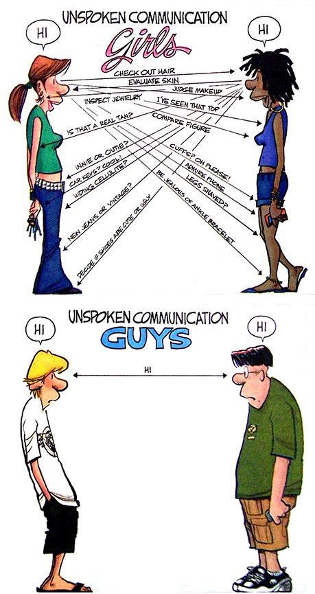 unspoken communication girls vs guys guys vs girls funny quotes just for laughs