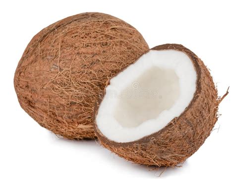 Coconuts Isolated On The White Background With Clipping Path Stock