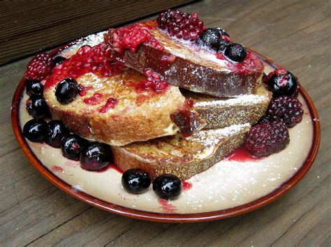 French Toast With Mixed Berry Compote A Hint Of Honey