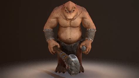 3d Model Cave Troll Vr Ar Low Poly Cgtrader