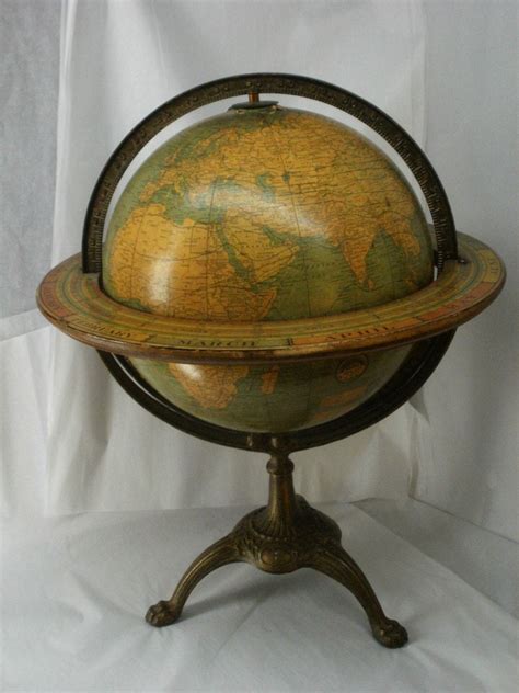 Antique World Globe American Map Company Terrestrial By Griffincat