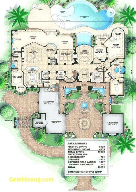 Room Mediterranean House Plans Pool Style Mansion Plan