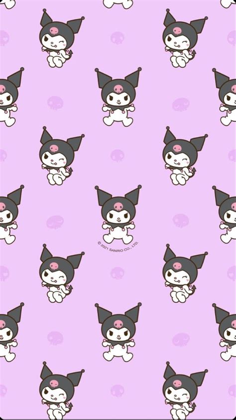 Kuromi wallpaper Sanrio Şirin çizim Sevimli karikatür Hello kitty