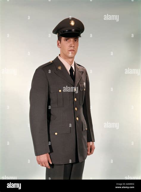 1960 1960s Young Man In Army National Guard Dress Uniform Soldier Stock