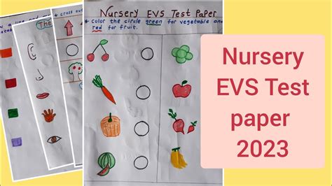 Nursery Evs Test Paper 2023 Sample Paper Nursery Class Teaching YouTube