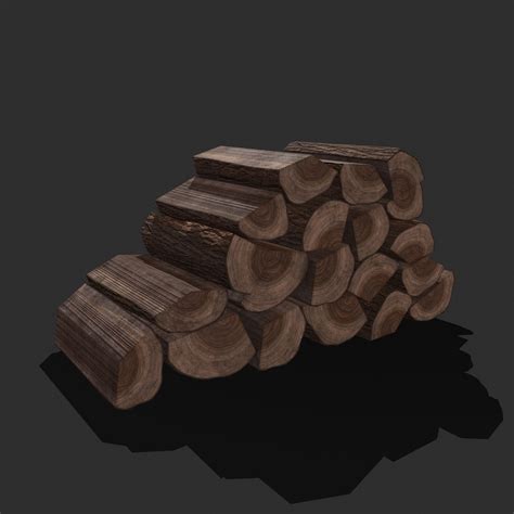 Wood Stack Pieces 3D model realtime | CGTrader