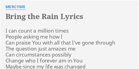 Bring The Rain Lyrics By Mercyme I Can Count A