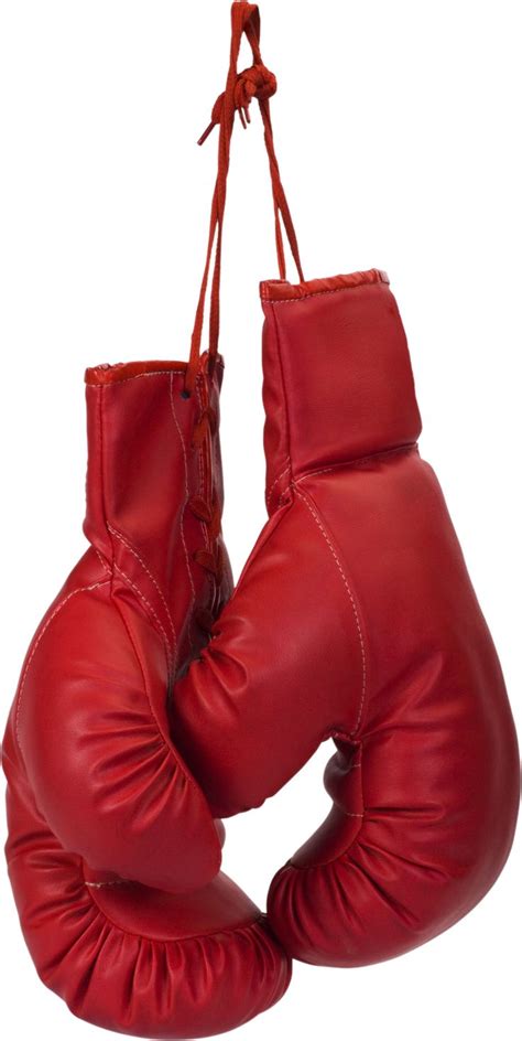 Two Red Boxing Gloves Hanging From A Rope