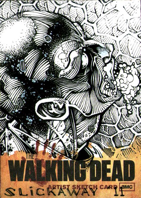 Walking Dead Sketch Card Zombie Madness 13 Unused By Slickaway On Deviantart