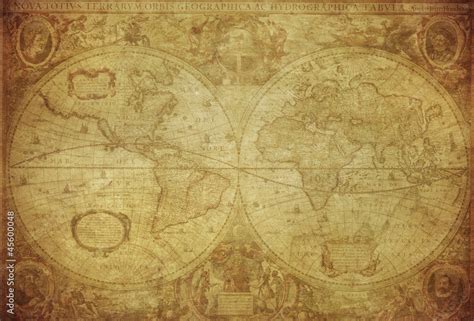Fototapeta Hampton I Marynistyczny Vintage Map Of The World 1630