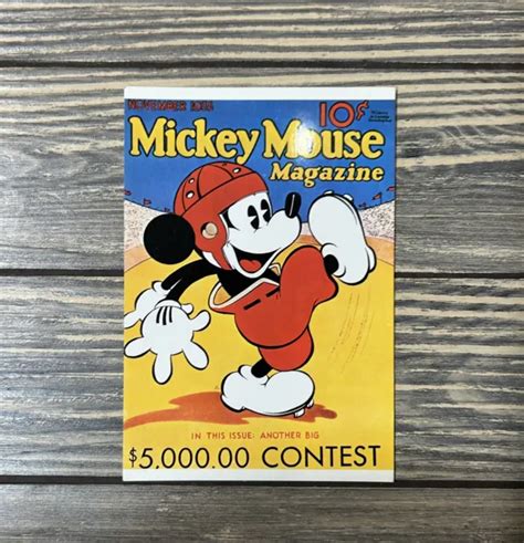 Vintage Walt Disney World Mickey Mouse 1935 Magazine Cover Postcard 24