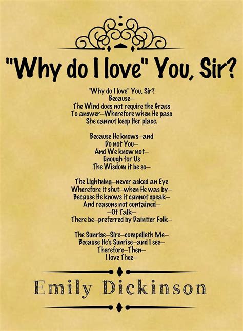 A4 Size Parchment Poster Classic Poem Emily Dickinson Why Do I Love You Sir Uk