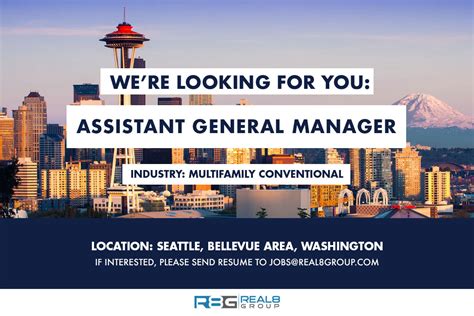 Assistant general manager department assists the general manager to manage all areas of the hotel in accordance with brand personally demonstrates a commitment to guest service by responding to guest needs. Assistant General Manager, Seattle/Bellevue, WA - Real ...