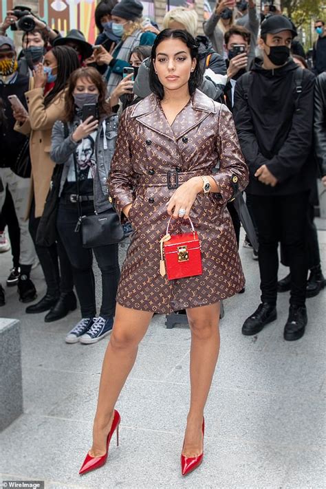 Georgina Rodríguez Attends Louis Vuitton Fashion Show In Paris Daily Mail Online