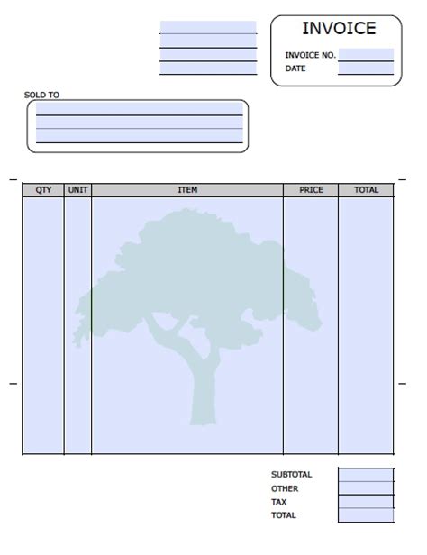 Landscaping Invoice Template Free Invoice Template Ideas