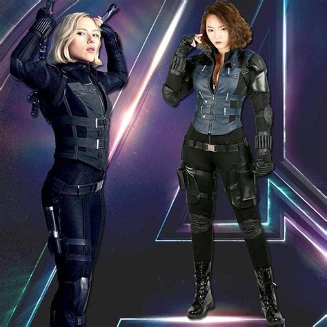 Xcoser Avengers Infinity War Cosplay Black Widow Full Set Brand New Pu