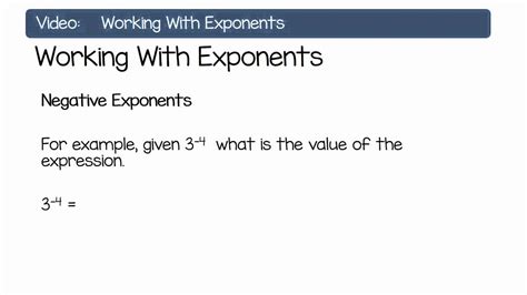 Positive And Negative Exponents Youtube