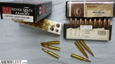 Armslist For Saletrade 308 Ammunition Nosler Ammo