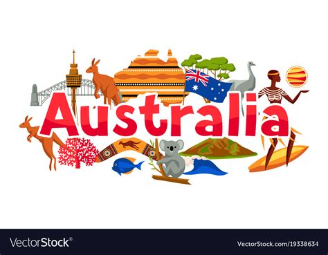 Australia Banner Design Australian Traditional Vector Image