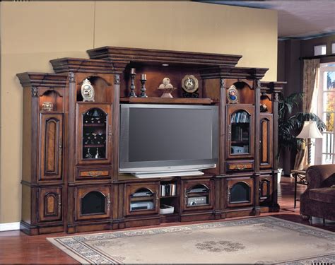 Wooden tv stand entertainment media center with cable management for home. Entertainment center furniture ideas