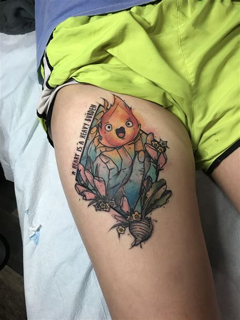 Maybe you would like to learn more about one of these? New Howls Moving Castle Tattoo! Done by Jessica at Fallen ...