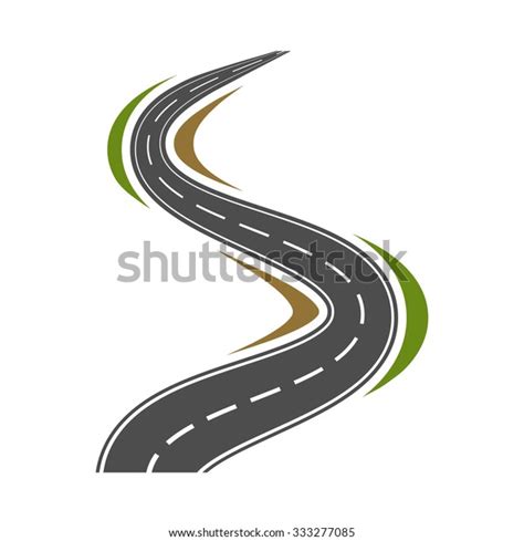 Winding Highway Road Icon Vector Illustration Stock Vector Royalty