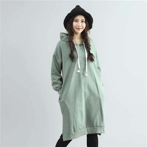 2017 Autumn Oversized Hoodie Women Korean Casual Loose Solid Color
