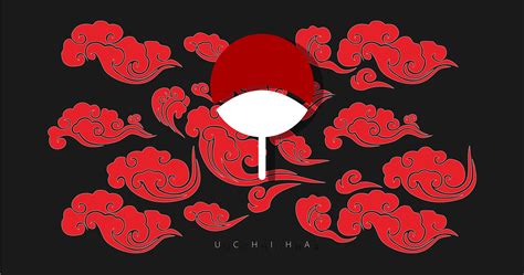 Uchiha Clan Naruto Anime Crest Clouds Anime 4097x2160 Wallpaper