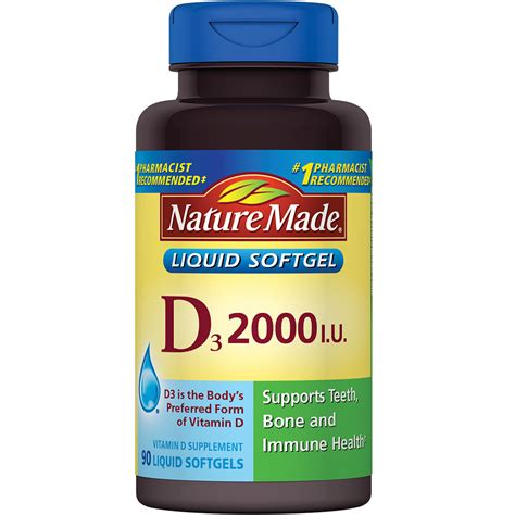 Nature Made Vitamin D 2000 Iu With D3 Liquid Softgels