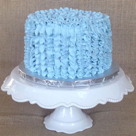 Blue Buttercream Ruffle Smash Cake