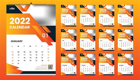 Wall Calendar 2022 Template Design Idea Calendar 2022 2759747 Vector