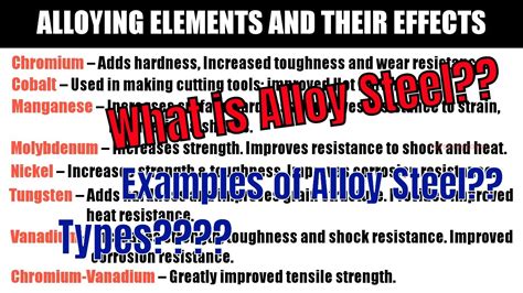 What Is Alloy Steel Detail Explaination Alloying Elements Their Effects PART YouTube