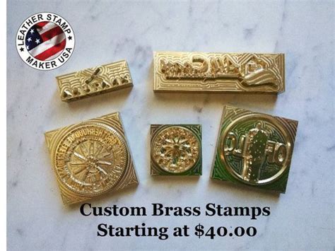 Custom Leather Stamps Made In Usa 38 Thick Brass Etsy Leather