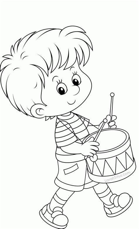 A Coloring Page Of A Little Boy Coloring Home