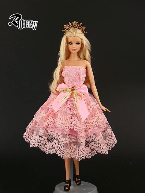 New Beautiful Short Dress Fashion Pink Ballet Clothes For Barbie My