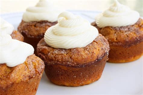 Pumpkin Spice Muffins With Cream Cheese Frosting