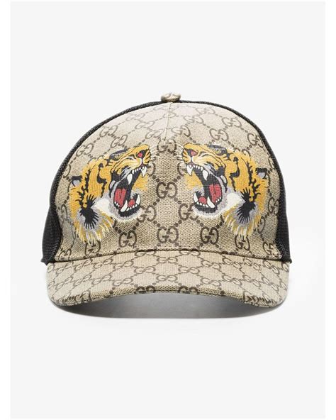Gucci Neutral Tigers Gg Supreme Canvas Baseball Cap In Black For Men Lyst