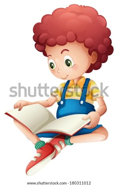 Illustration Young Boy Reading On White Stock Vector Royalty Free