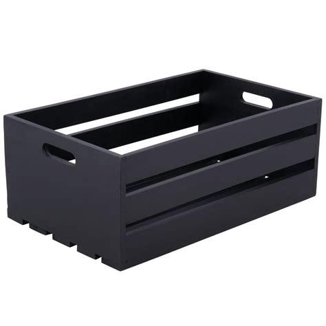American Metalcraft Wtbl20 20 1 2 X 12 1 2 X 8 Black Wood Crate Wood Crates Black Wood Crates