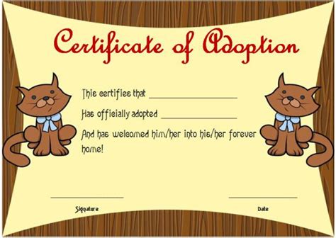 40 Real Fake Adoption Certificate Templates Artofit