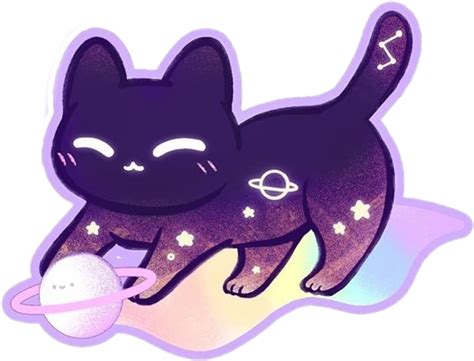 Colorful Galaxy Cat Cute Kawaii