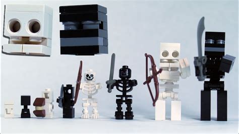 How To Build Lego Minecraft Skeleton And Wither Skeleton Youtube