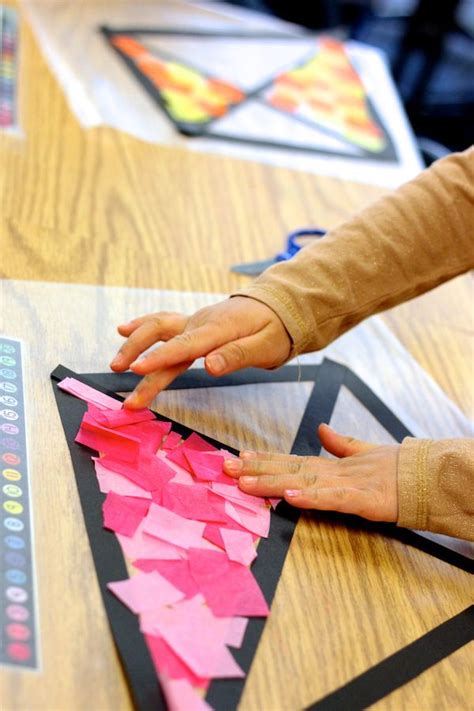 Spring Stained Glass Window Kite Decorations Made From Tissue Paper And