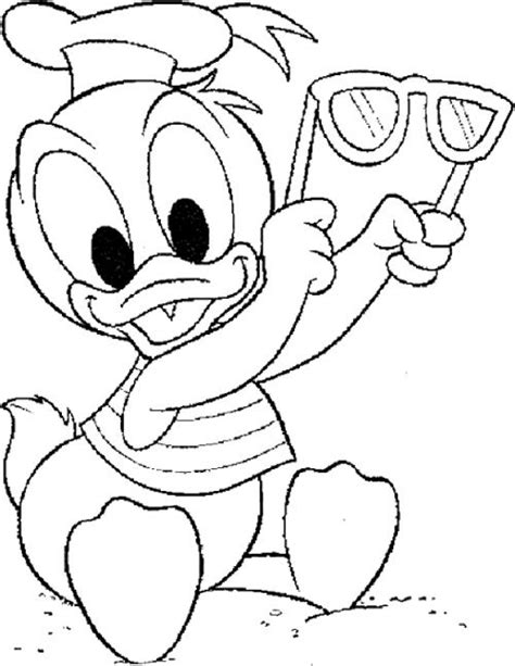 Donald duck coloring pages are very popular amongst kids. Baby Donald Duck At The Beach Coloring Page | Disney ...