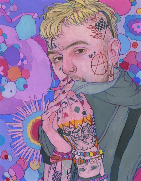 Lil Peep Original Art Or Print Gouache Painting Etsy