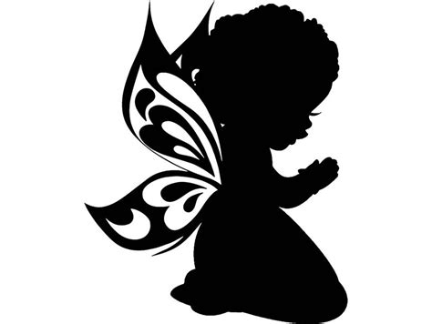 Black Girl Praying Silhouettes God Quotes Afro Baby Kids