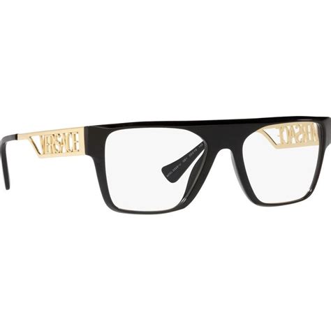 versace precription glasses ve3326u black gold clear glasses